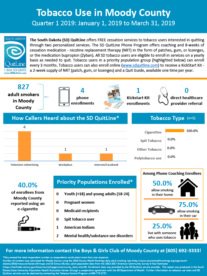 Boys and Girls Club of Moody County - Q1 2019 Infographic
