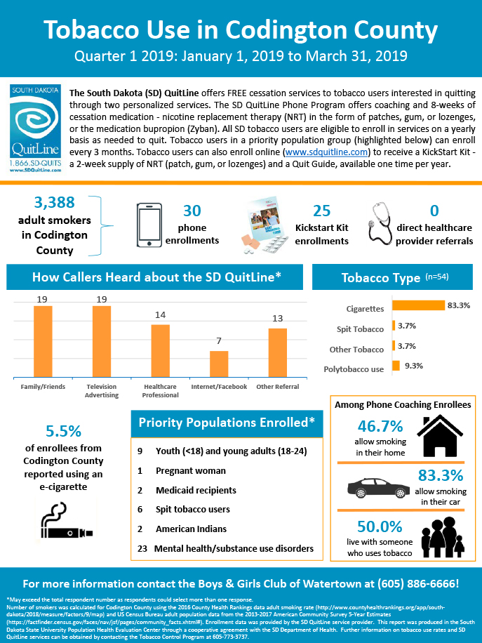 Boys and Girls Club of Watertown - Codington County-Q1 2019 Infographic